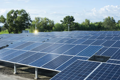 Solar panels on field