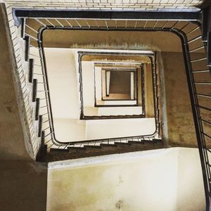 High angle view of spiral stairs