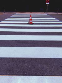 Zebra crossing on road