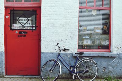 Bicycles on window