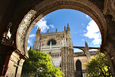 Low angle view of historical building against sky