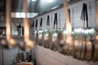 Close-up of clothes hanging at home