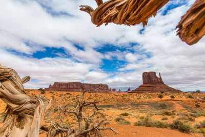 View of rock formations against sky