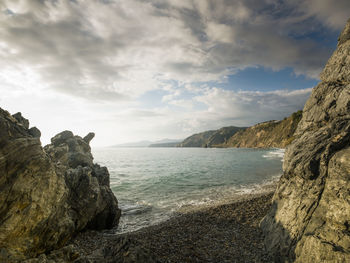 Cliff of maro-cerro gordo in nerja, malaga, spain