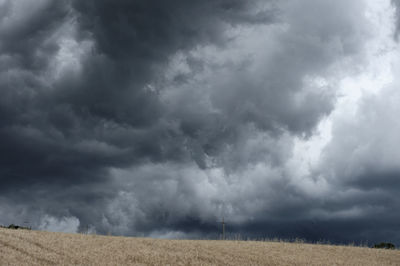 Scenic view of landscape against cloudy sky