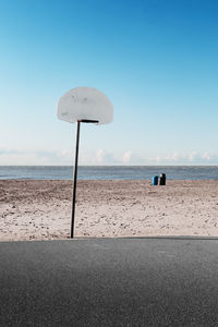 Scenic view of beach against clear sky