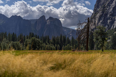 Scenic view of mountains against sky