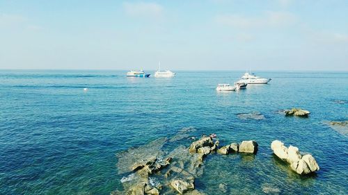 Boats in calm sea