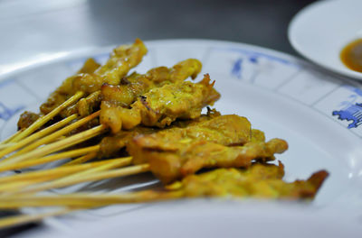 Close-up of meal served in plate