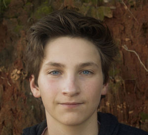 Close-up portrait of teenage boy