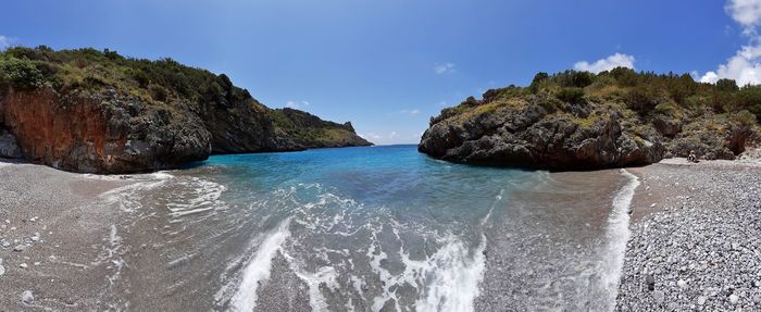 Panoramic shot of sea against sky