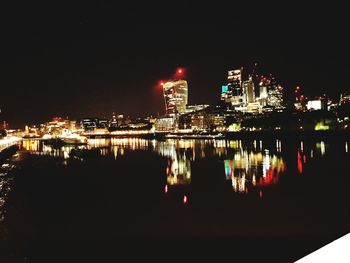 Illuminated city at night