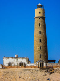 Tower against clear blue sky