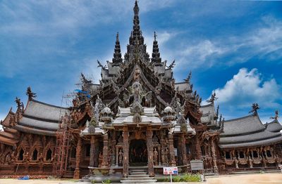 Facade of temple against sky