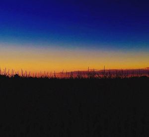 Silhouette of landscape at sunset
