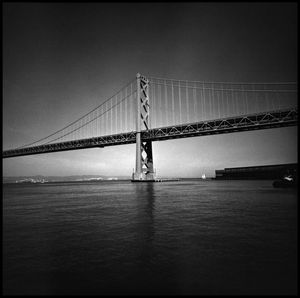 Suspension bridge over sea