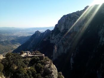 Scenic view of mountains against clear sky