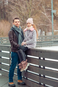 Full length of young man standing in winter