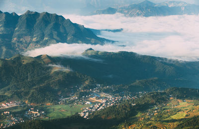 Aerial view of landscape against sky