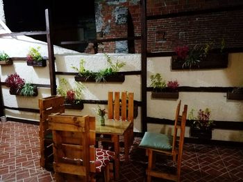 View of chairs on table