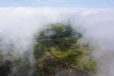 Scenic view of land against sky