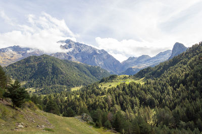 Scenic view of mountains against sky