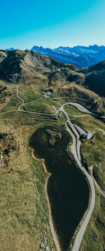 High angle view of road amidst landscape against sky