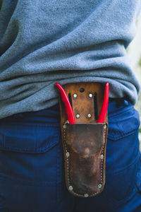 Garden scissors inside the belt pouch 