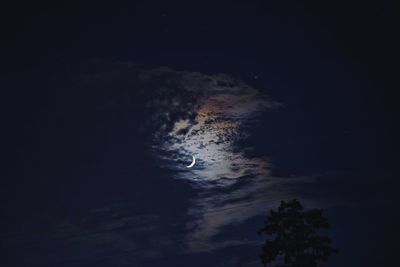 Scenic view of sea against sky at night