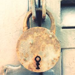 Close-up of metal hanging outdoors