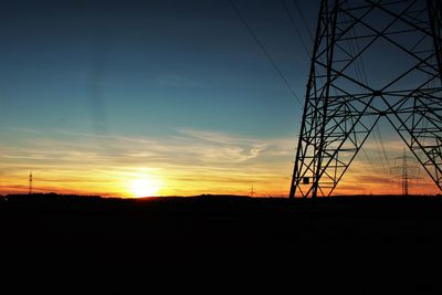 Silhouette landscape against sky during sunset