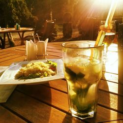 Close-up of food on table