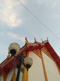 Low angle view of traditional building against sky