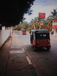 Vehicles on road in city