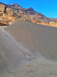 Quarry against clear sky