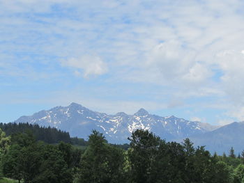 Scenic view of mountains against sky