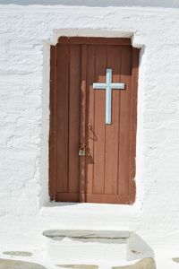 Close-up of closed door of building