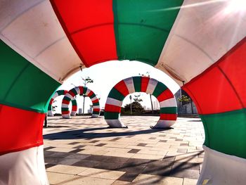 View of multi colored umbrella