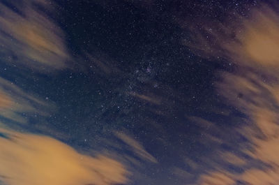 Close-up of star field against sky at night