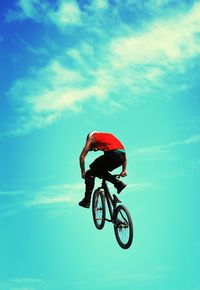 Biker against the sky