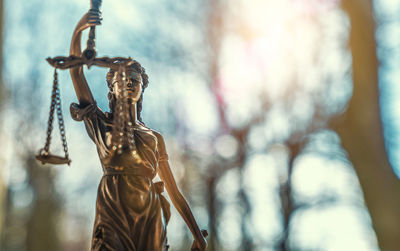 Low angle view of lady justice statue