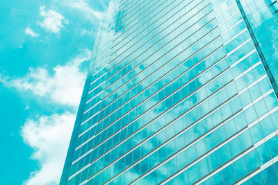 Low angle view of modern building against sky