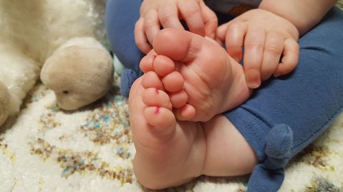 Close-up of baby hand