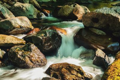 Scenic view of waterfall
