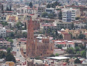 High angle shot of townscape