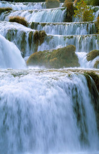 Scenic view of waterfall