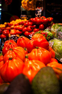 Close-up of bell peppers for sale at market stall