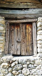 Closed door of old building