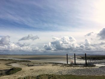 Scenic view of beach against sky