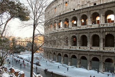 View of historical building in winter